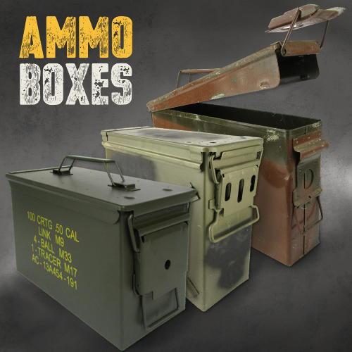  Military .50 Cal Ammo Steel Storage Cans (empty boxes