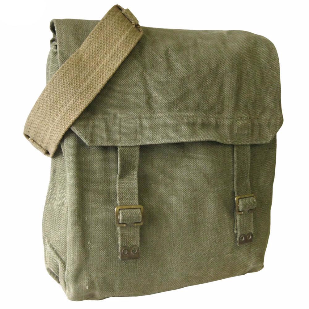 Military Canvas Messenger Bag With Badge