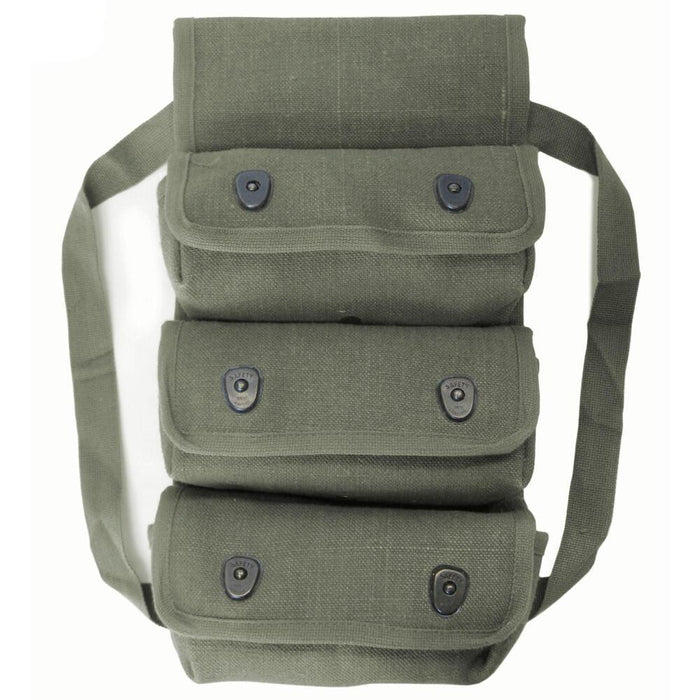 French Canvas Triple Grenade Pouch - French Army Surplus - Grenade Pouches